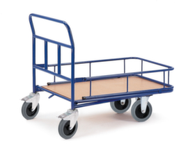 Rollcart C+C trolley with railing, load capacity 400 kg, loading area 960 x 635 mm