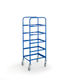Rollcart Order picking trolley with open frame for plastic crates, load capacity 150 kg, 5 Shelves