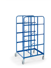 Rollcart Order picking trolley with open frame for plastic crates, load capacity 250 kg, 4 Shelves