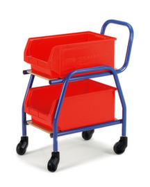 Rollcart Trolley for open-fronted storage bins, load capacity 100 kg, 2 Shelves