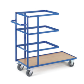 Rollcart Order picking trolley with open frame for plastic crates, load capacity 150 kg, 4 Shelves