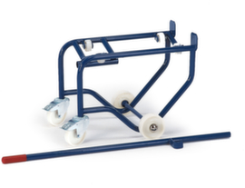 Rollcart Drum tipping frame with support with castorsfor 1 x 50-100 liter barrel