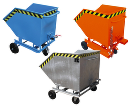 Chip tipping trolley with drain tap