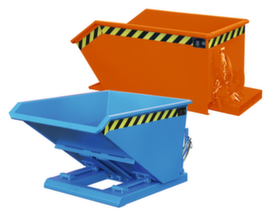 Bauer Low tipping container with automatic swing-back mechanism