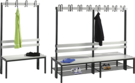 C+P Changing room bench with hooks and PVC strips