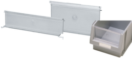 Viewing window for open-fronted storage bins