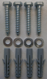 Screw set for plastic bench