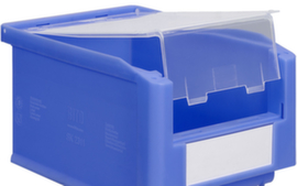 Dust cover for open-fronted storage bins