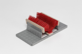 Shoe cleaner with brush strips, Tear plate, height x width x depth 170 x 590 x 290 mm