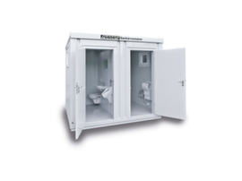 Säbu Toilet containers FLADAFI® for ladies and gentlemen, height x width x depth 2600 x 3050 x 2170 mm