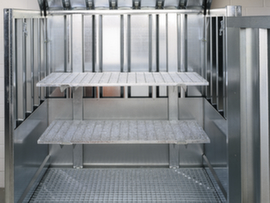 Grid shelving for hazardous goods containers, width x depth 1200 x 800 mm