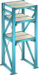 LISTA Heavy-duty pull-out shelving with 3 levels