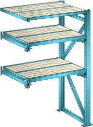 LISTA Heavy-duty pull-out shelving with 3 levels