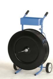 Mobile dispenser for PP strapping on large roll