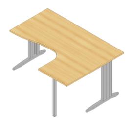 Quadrifoglio Angled desk Practika with C-leg frame