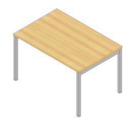 Quadrifoglio Height-adjustable desk Practika with 4-legged frame