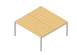 Quadrifoglio Height-adjustable bench table Practika with 2 table tops