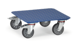 fetra Transport roller with checker plate, load capacity 400 kg, TPE tires