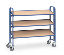 fetra Shelf trolley with inclinable wooden shelves