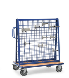 fetra Workpiece trolley with 11° inclined grid walls, load capacity 600 kg, loading area 1200 x 800 mm