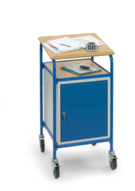 fetra Mobile desk with cabinet, RAL5007 Brilliant blue/RAL5007 Brilliant blue