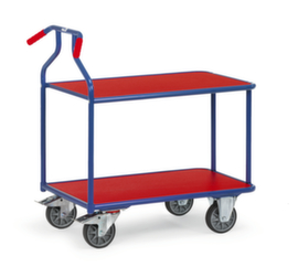 fetra Table trolley with Optigrip and non-slip shelves 900x600 mm, load capacity 400 kg, 2 Shelves