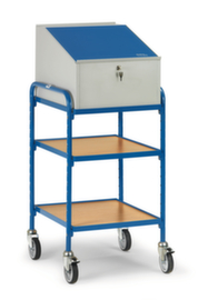 fetra Mobile desk, RAL5007 Brilliant blue/RAL7035 light gray