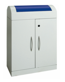 stumpf Fireproof recyclables collector with door, 90 l, Lid RAL5010 Gentian blue