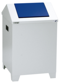 stumpf Self-extinguishing recycling bin PWK, 73 l, RAL7035 light gray, lid RAL5010 Gentian blue