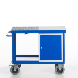 Rollcart Environmental workshop trolley with oil-tight tray and grating, load capacity 600 kg, loading area 1150 x 700 mm