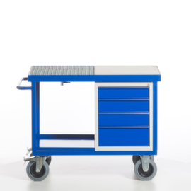 Rollcart Environmental workshop trolley with oil-tight tray and grating, load capacity 600 kg, loading area 1150 x 700 mm