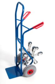 Rollcart 5-star stair truck, load capacity 150 kg, bucket width 300 mm, Air tires
