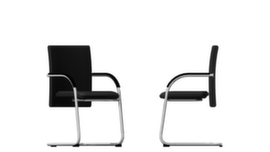Bisley Cantilever chair Classy with armrests, registered office Fabric (100% polyester), black