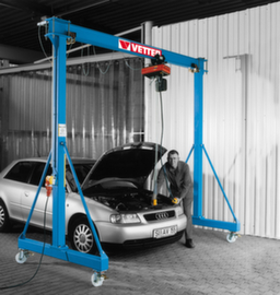 Vetter Mobile gantry crane PROFI PA with electric chain hoist
