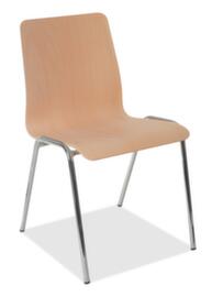 Wooden shell chair, Beech, Back straight