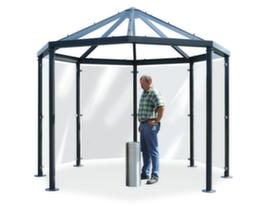 Side wall for smoking shelter, octagonal