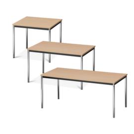 Round tubular multipurpose table with 4-legged frame
