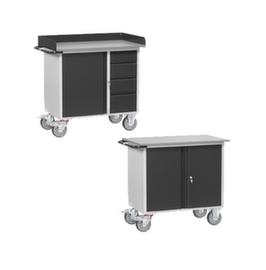 fetra Table and cupboard trolley GREY EDITION with 400 kg load capacity