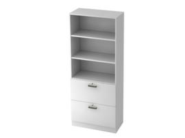 Combination boltless shelving Up and Down with HR pull-outs, 3 Shelf compartments, width 800 mm, white/white