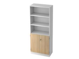 Combination screw rack Up and Down with door, 3 Shelf compartments, width 800 mm, white/Oak
