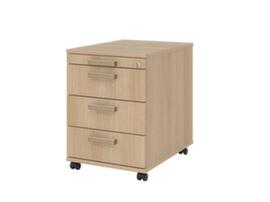 Roll container Up and Down, 3 Drawer(s), Oak/Oak