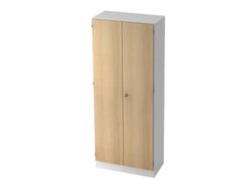 Office hinged door cupboard Up and Down, 5 File heights, white/Oak