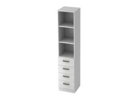 Combination screw rack Up and Down with drawers, 3 Shelf compartments, width 406 mm, white/white