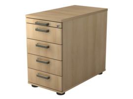 Pedestal Up and Down, 4 Drawer(s), Oak/Oak