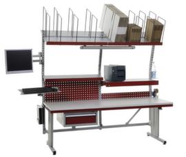 Rocholz Complete packing table System Flex E with perforated plate and PC equipment, width x depth 2000 x 800 mm