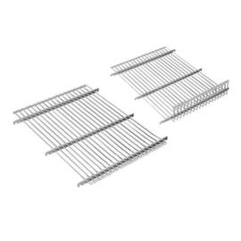 Suspended shelf for roll containers