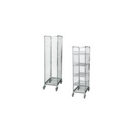 Steel roll container with swivel castors