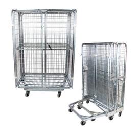 Nestable safety roll container nestainer® with double wing door