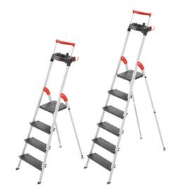 Hailo Single-sided stepladder TopLine L100 with extendable safety rail