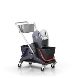 Harema Wet mop trolley Black is Green BIS with mop press, 2x25 l Bucket in black
